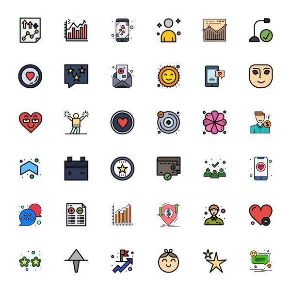 Неотъемлемый пакет из 36 иконок PIXEL Идеальный вектор для положительных в плоской линии заполненный формат, размер в сетчатке Готовы к оптимальной производительности и масштабируемости.
