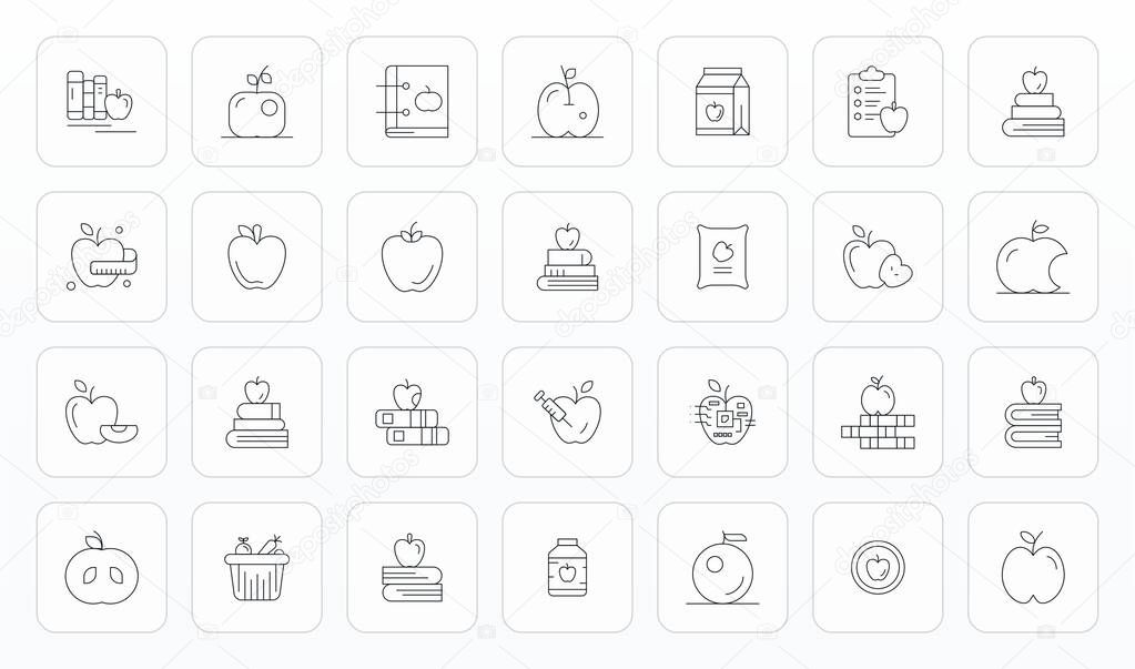 A dynamic set of 28 vector icons in Thin Line, tailored for Apple with 64x64 Pixel Aligned quality suited for digital products.