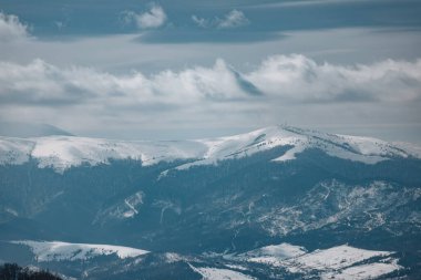 Karpatların güzel, karlı zirveleri