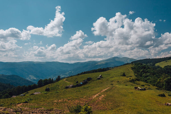 Carpathian mountains, summer, clouds, rain