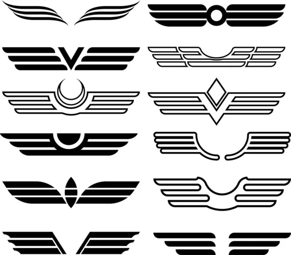 İzole kanat simgeleri ayarlandı