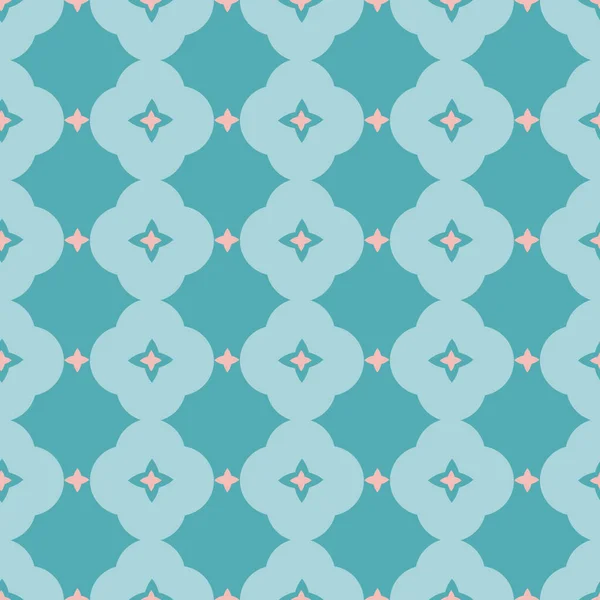 Patrón geométrico azulejo floral azul estilizado. Fondo de diseño vectorial. — Archivo Imágenes Vectoriales