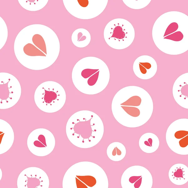 Doodle Heart Shape Dot Pattern Seamless Vector 반복 배경 — 스톡 벡터