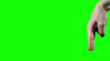 Kadın eli iki parmağını yeşil ekrana uzatıyor. Ayak parmakları renk tuşu gibi gider.