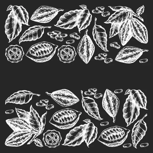 Monochrome Cocoa Beans Illustration Engraved Style Illustration Chocolate Cocoa Beans — Διανυσματικό Αρχείο