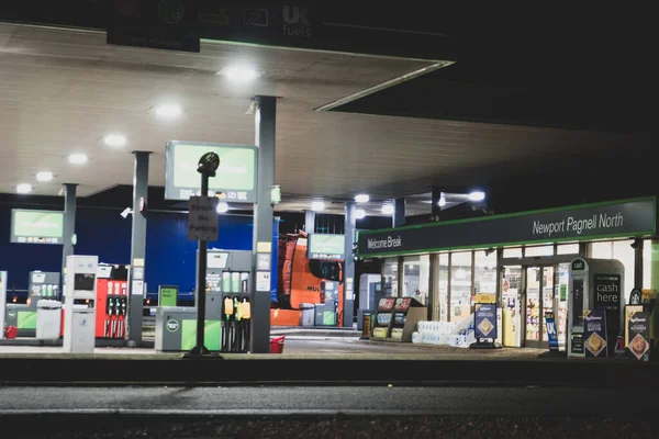 Newport Pagnell Services Bedfordshire Zjednoczone Królestwo Listopada 2020 Stacja Benzynowa — Zdjęcie stockowe