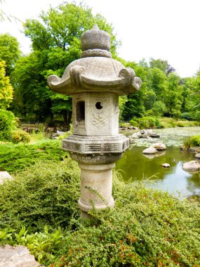 Güzel botanik Japonya bahçesi, Wroclaw, Polonya, Avrupa.