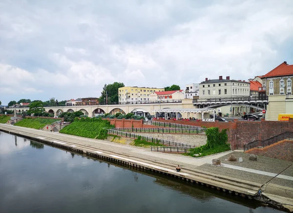 Casco Antiguo Gorzow Wielkopolski Río Warta — Foto de Stock