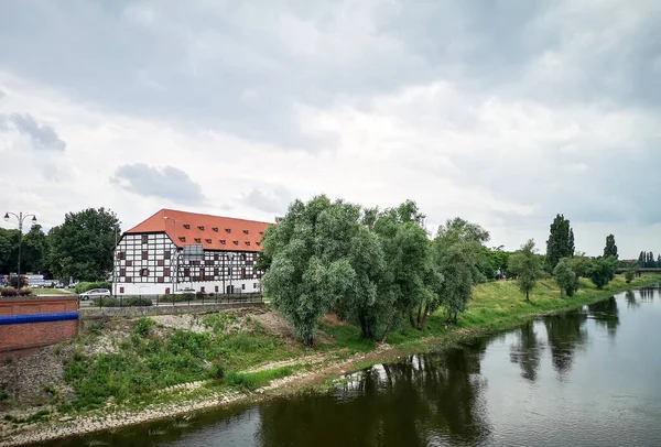 Kota Tua Gorzow Wielkopolski Sungai Warta — Stok Foto
