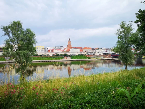 Casco Antiguo Gorzow Wielkopolski Río Warta — Foto de Stock