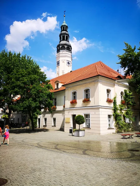 Oude Marktplein Zielona Gora Mooie Voorbeeld Architectuur — Stockfoto