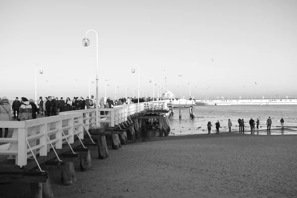 No cais, Golfo de Gdansk. Gdynia, Polónia . — Fotografia de Stock