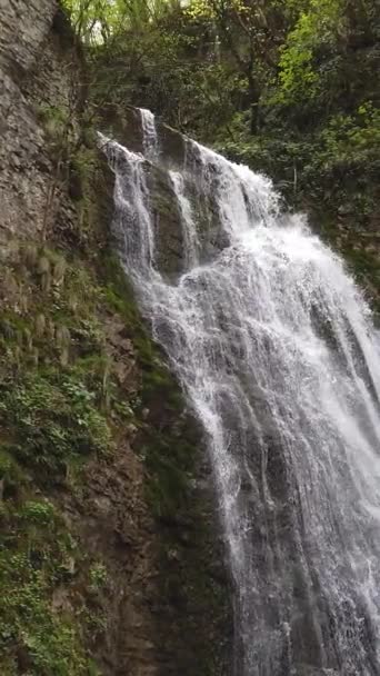 Vertikalt vattenfall 240fps ofiltrerat material — Stockvideo