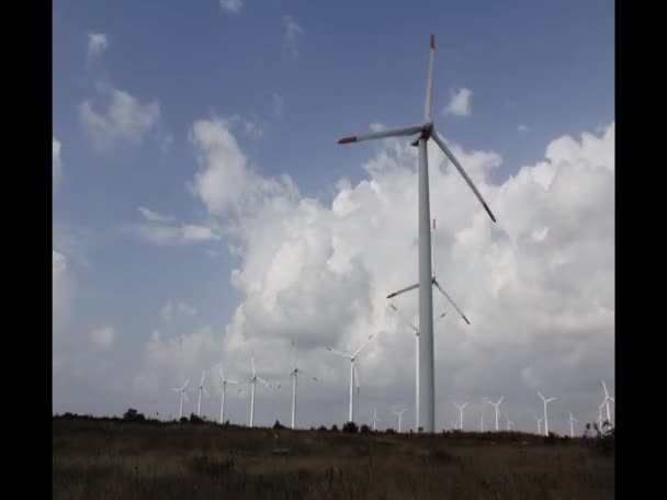 Timelapse generatorów wiatrowych zbiorów zieloną energię — Wideo stockowe
