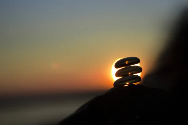 Zen stones sunrise — Stock Photo, Image