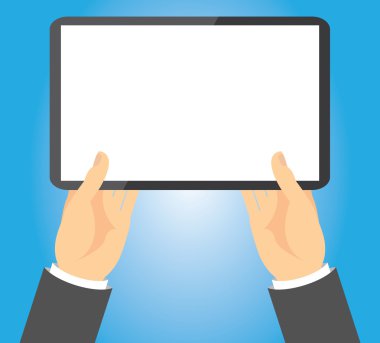 Boş tablet ellerinde düzenlenen