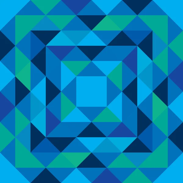 Model albastru și verde fără sudură realizat din forme triunghiulare — Vector de stoc