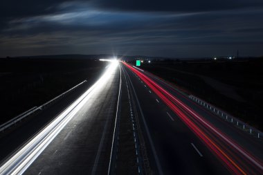 Kış otoyol ışık yollar