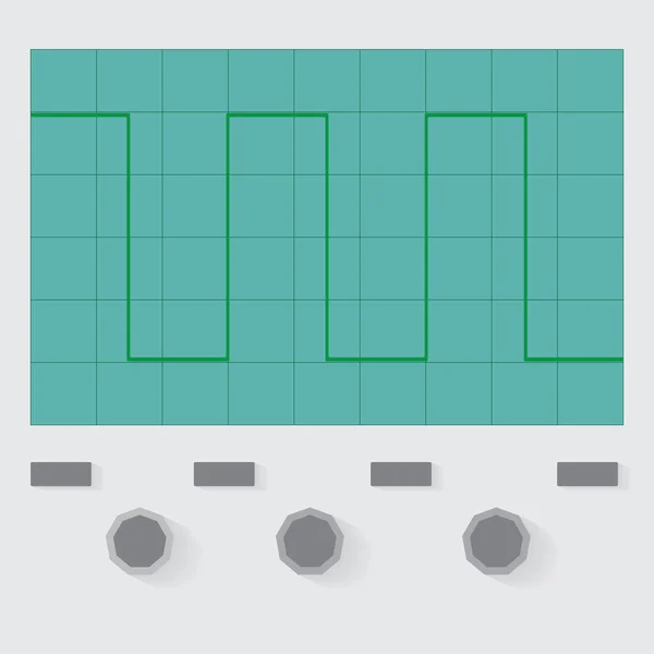 Rectangle wave oscilloscope — Stock Vector