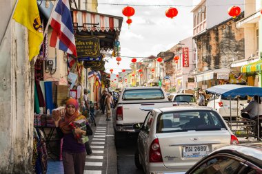 Phuket, Tayland - 30 Ocak: Phuket thalang yol ile eski şehirde