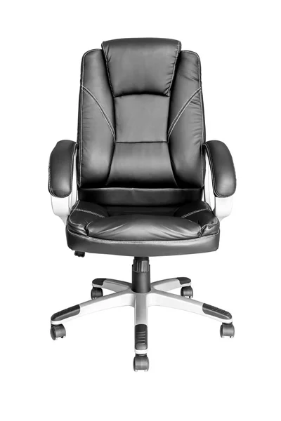 Negro gerentes de cuero silla giratoria de oficina —  Fotos de Stock