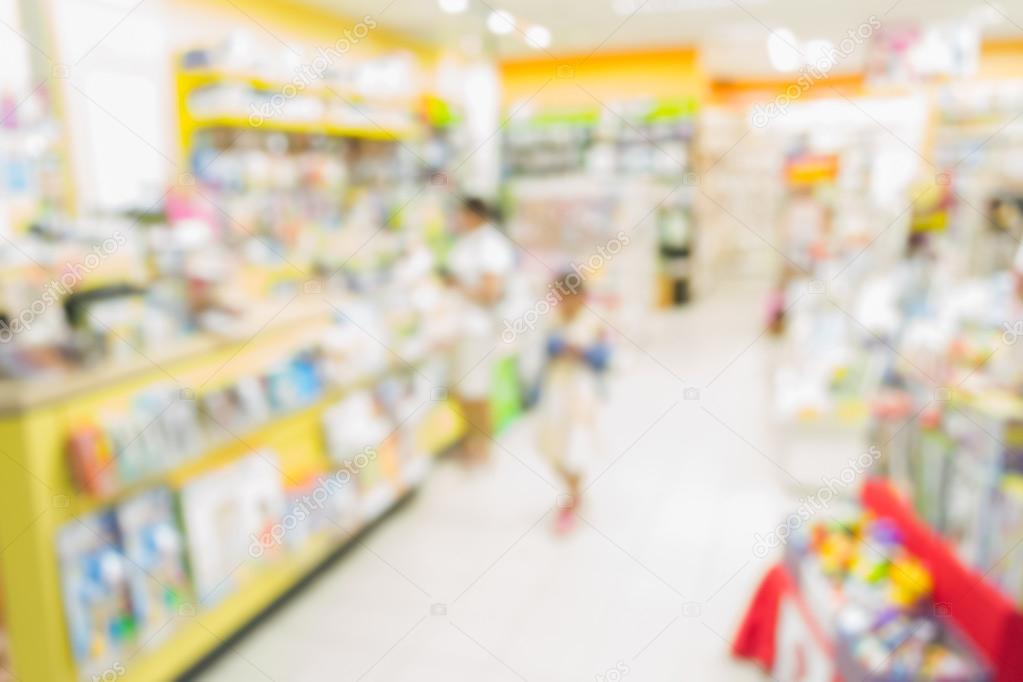 Blurred people in the book store