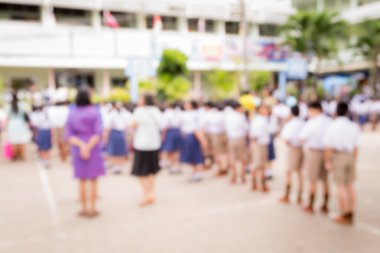 Çuval ayakta okul satırda bulanık