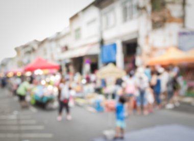 Phuket kent Caddesi üzerinde bulanık insanlar