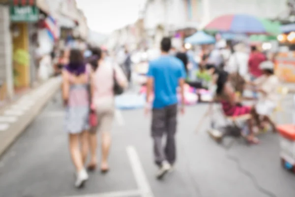 Blurred people on the street in phuket old town — Stock Photo, Image