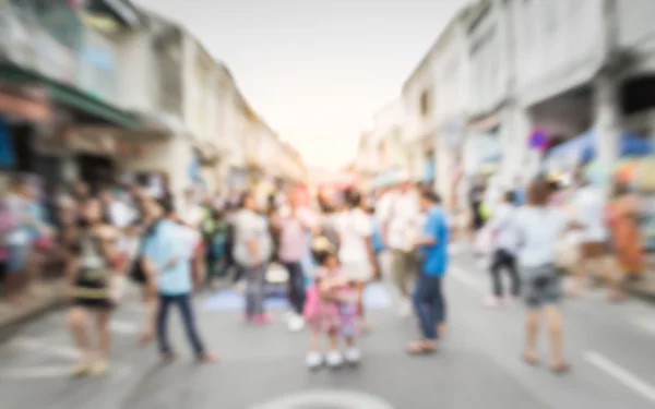 Blurred people on the street in phuket old town — Stock Photo, Image