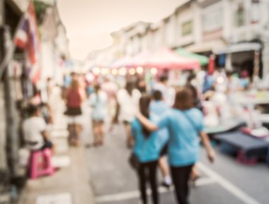 Phuket kent Caddesi üzerinde bulanık insanlar