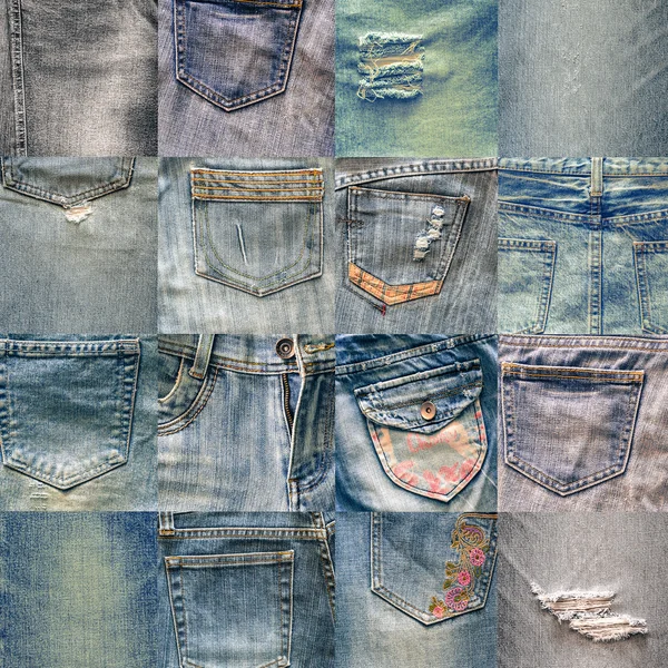 Collage conjunto de fondo jeans —  Fotos de Stock