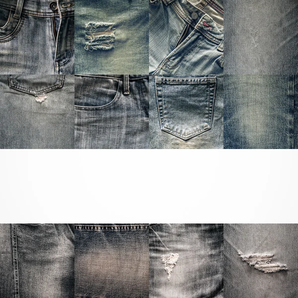 Collage conjunto de fondo jeans — Foto de Stock