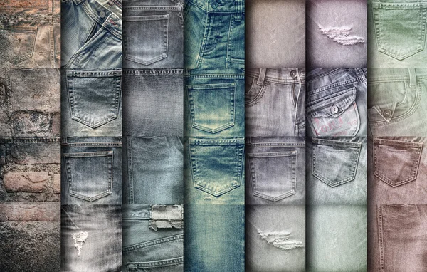 Ensemble de collage de fond de jeans — Photo