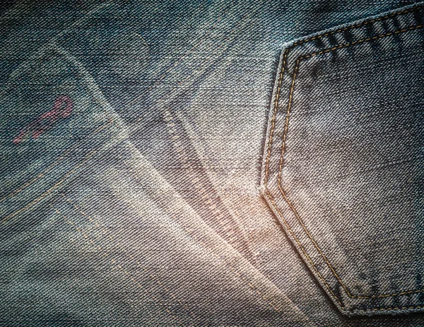 Jeans texture with pocket — Stock Photo, Image