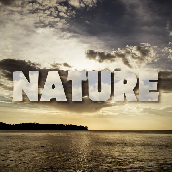 Fundo do mar com texto da natureza — Fotografia de Stock