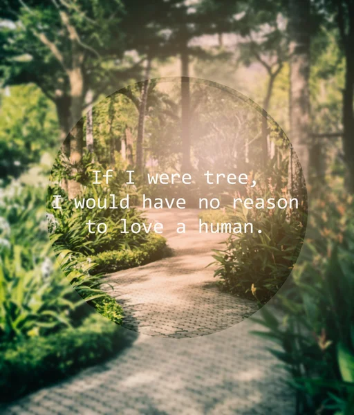 Meaningful quote on blurred garden background — Stock Photo, Image