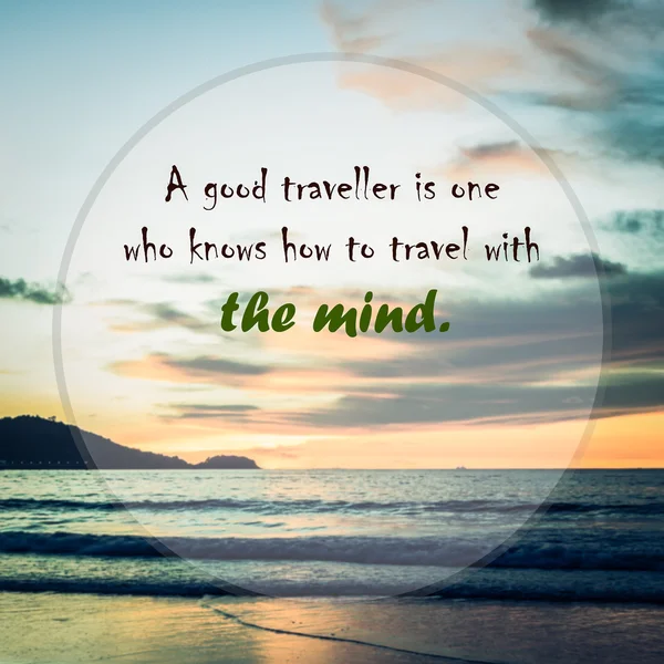 Meaningful quote on blurred seascape background — Stock Photo, Image