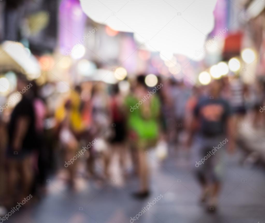 Blurred people in the street