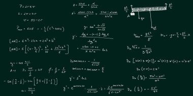 Matematiksel formüller ve grafikler kabataslak - vektör çizim