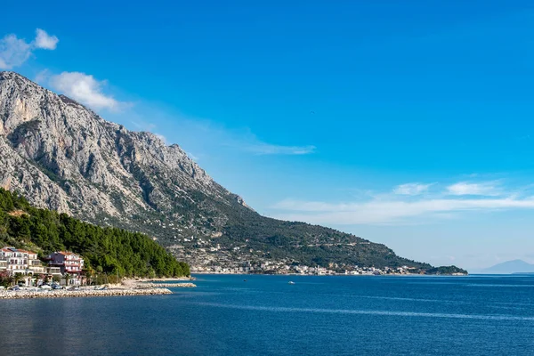 Incredibile Vista Sulle Spiagge Makarska Rivera Con Appartamenti Zona Podgora — Foto Stock