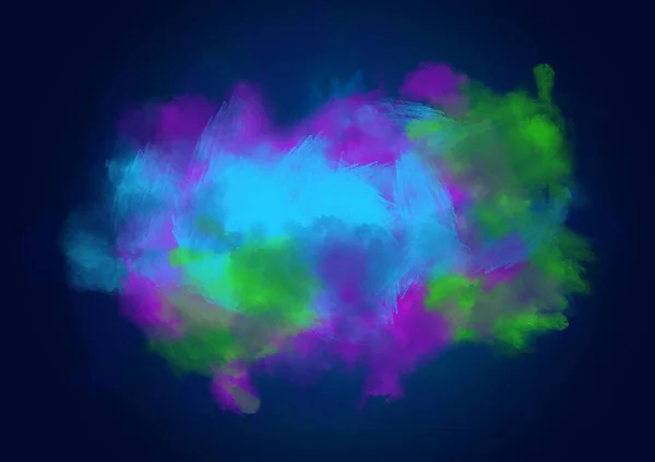 Explosion Colored Powder Dark Blue Background — Stock Photo, Image