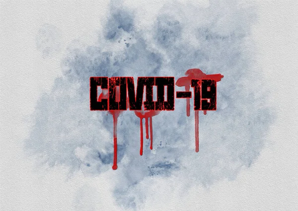 Covid Koncept Krví Grunge Pozadí Koncepce Konspirační Teorie — Stock fotografie