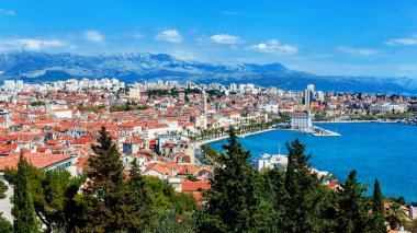 Split Hırvatistan şehir yüksek panoramik görünüm