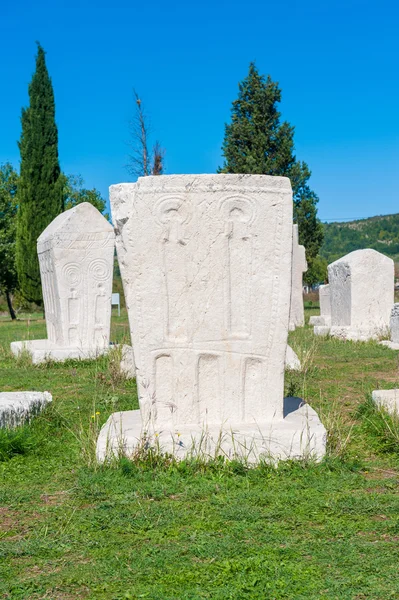 Monumental medieval tombstone in Stolac, specific for Herzegovina — Stock Photo, Image