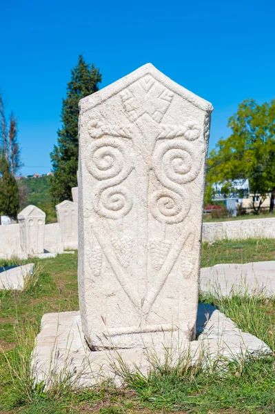 Monumental medieval tombstone in Stolac, specific for Herzegovina — Stock Photo, Image