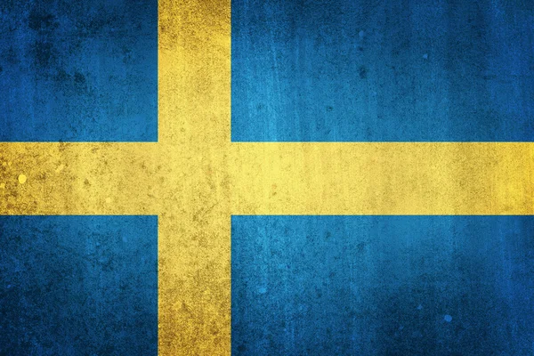 National flag of Sweden. Grungy effect. — Stock Photo, Image