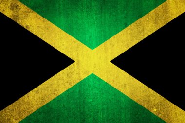 National flag of Jamaica. Grungy effect. clipart