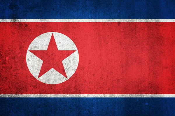 National flag of North Korea. Grungy effect. — Stock Photo, Image