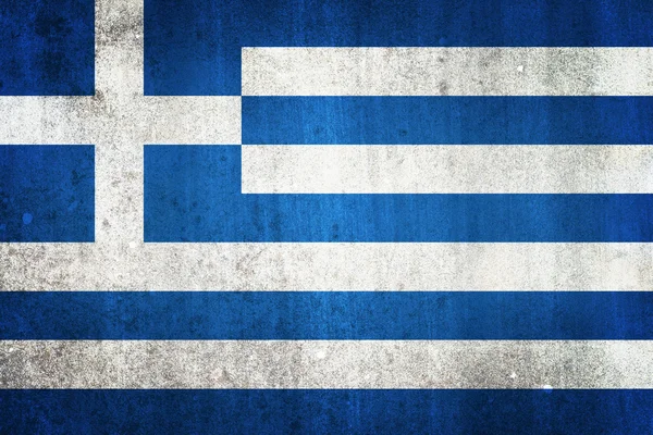 Nationalflagge Griechenlands. Grunzeffekt. — Stockfoto
